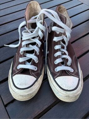 Converse All Star Brown High-Top Sneakers with White Laces
